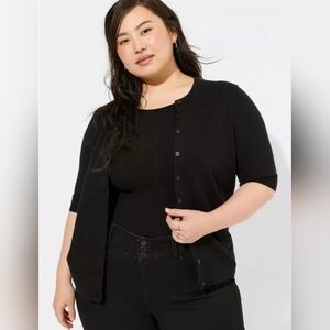 Torrid Women's Plus Size Black Everyday Soft Short Sleeve Cardigan (New w/Tags!)